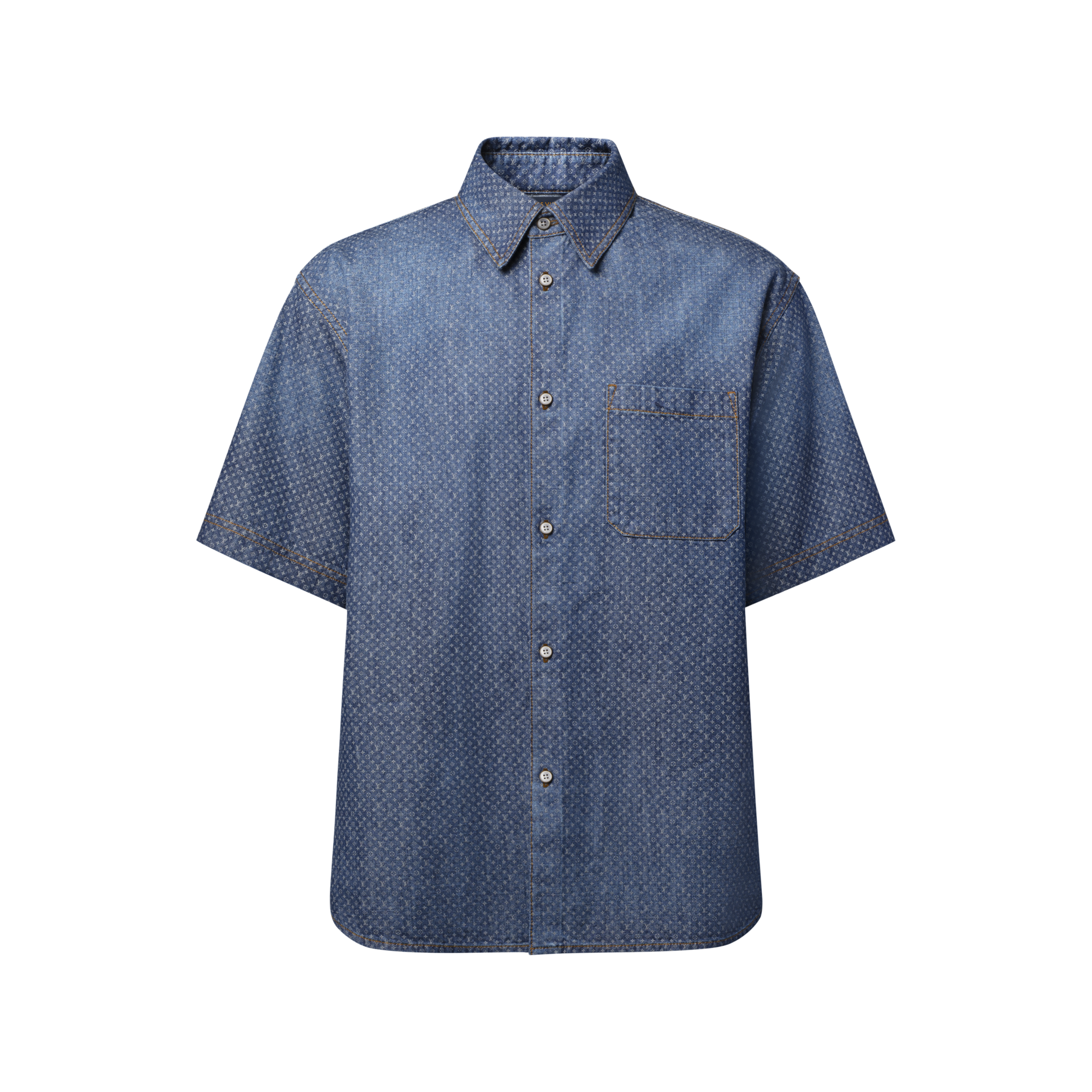 Reflective Nanogram Chambray Short-Sleeved Shirt - Ready-to-Wear